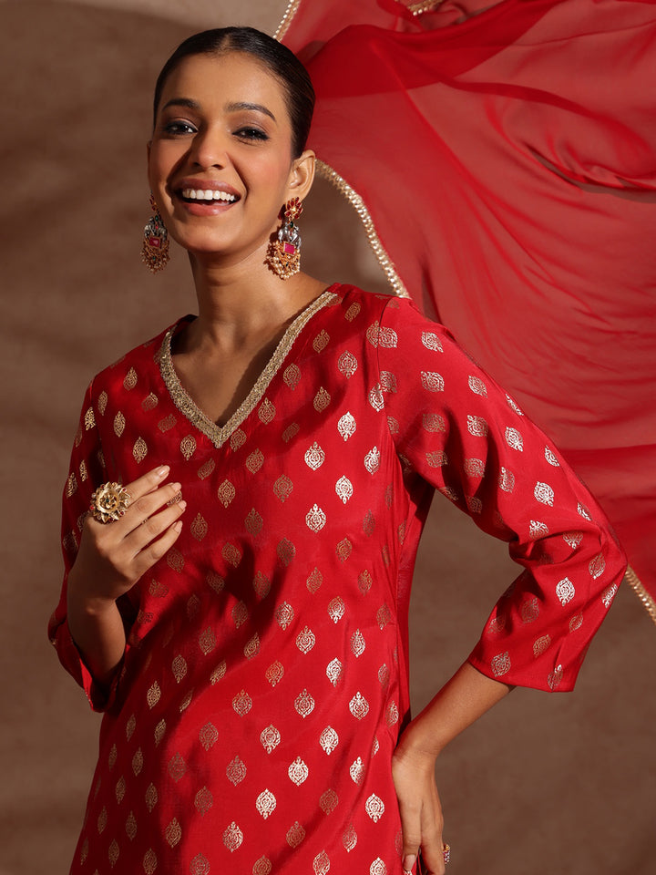 Red 3-Piece Sharara Set