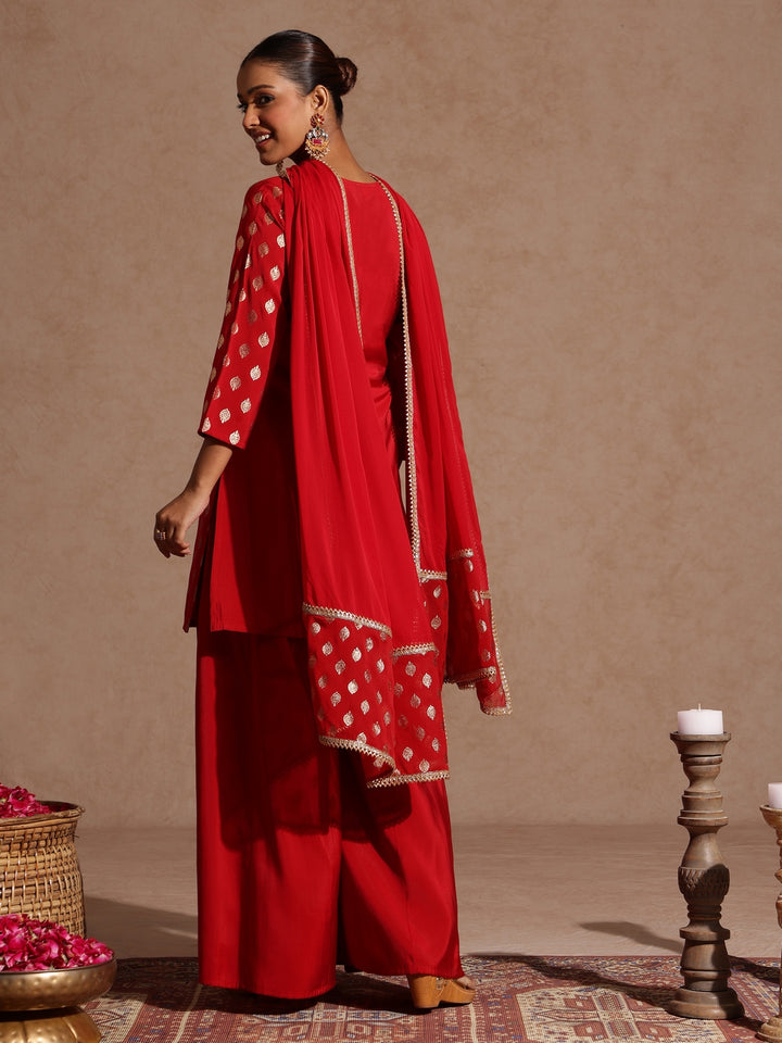 Red 3-Piece Sharara Set