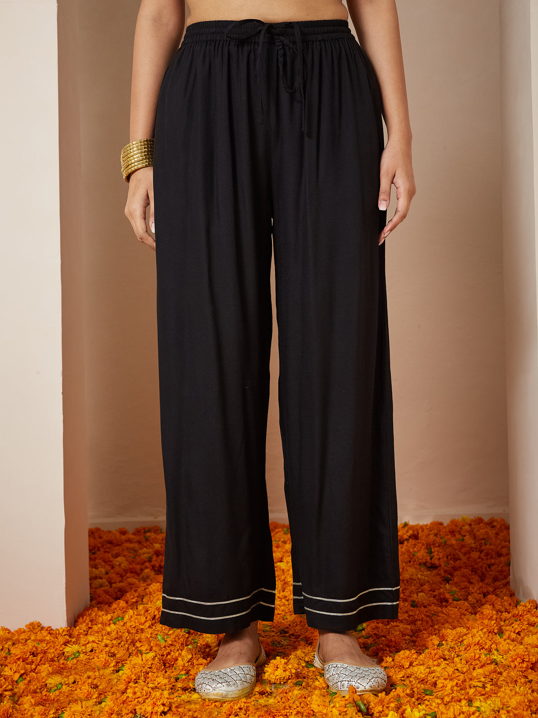 Black-Rayon-A-Line-Ethnic-Motifs-3-Piece-Kurta-Set