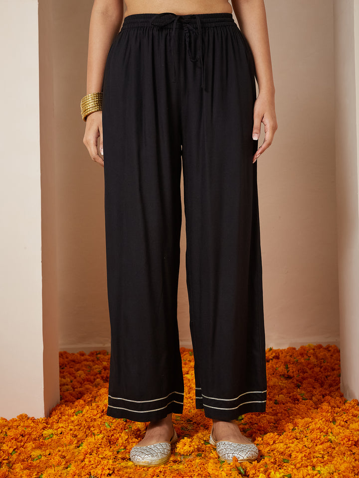 Black-Rayon-A-Line-Ethnic-Motifs-3-Piece-Kurta-Set