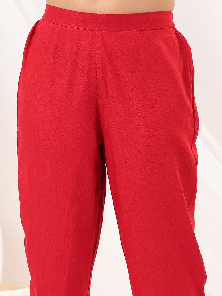 Red-Rayon-A-Line-Embellished-3-Piece-Kurta-Set