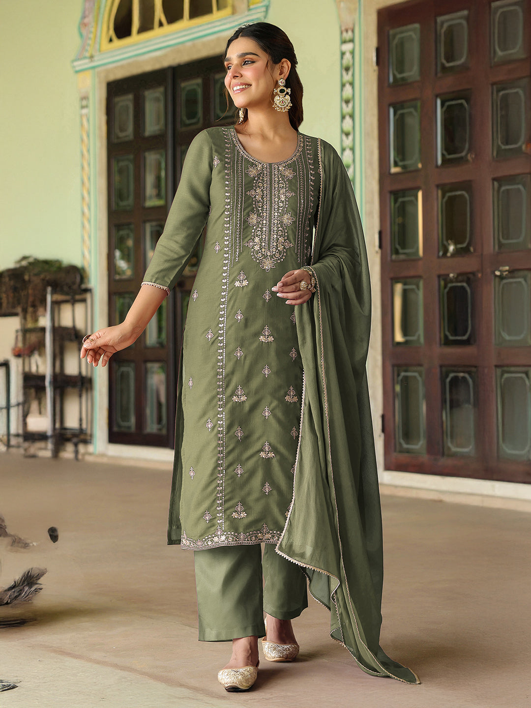 Green 3-Piece Kurta Set