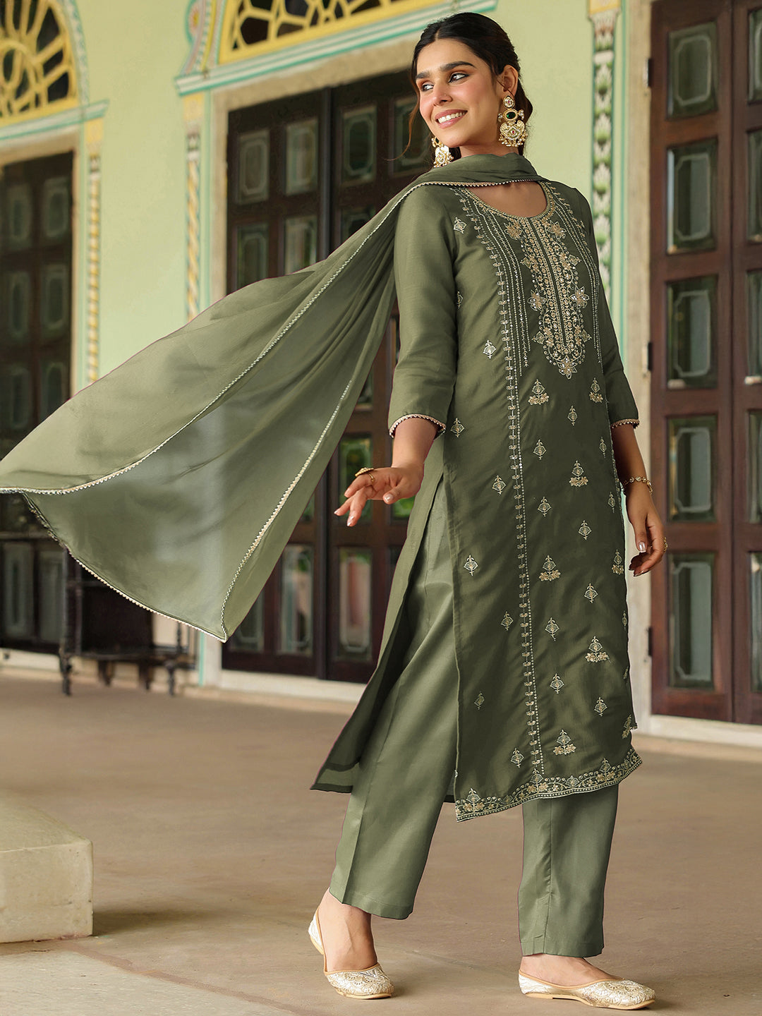 Green 3-Piece Kurta Set