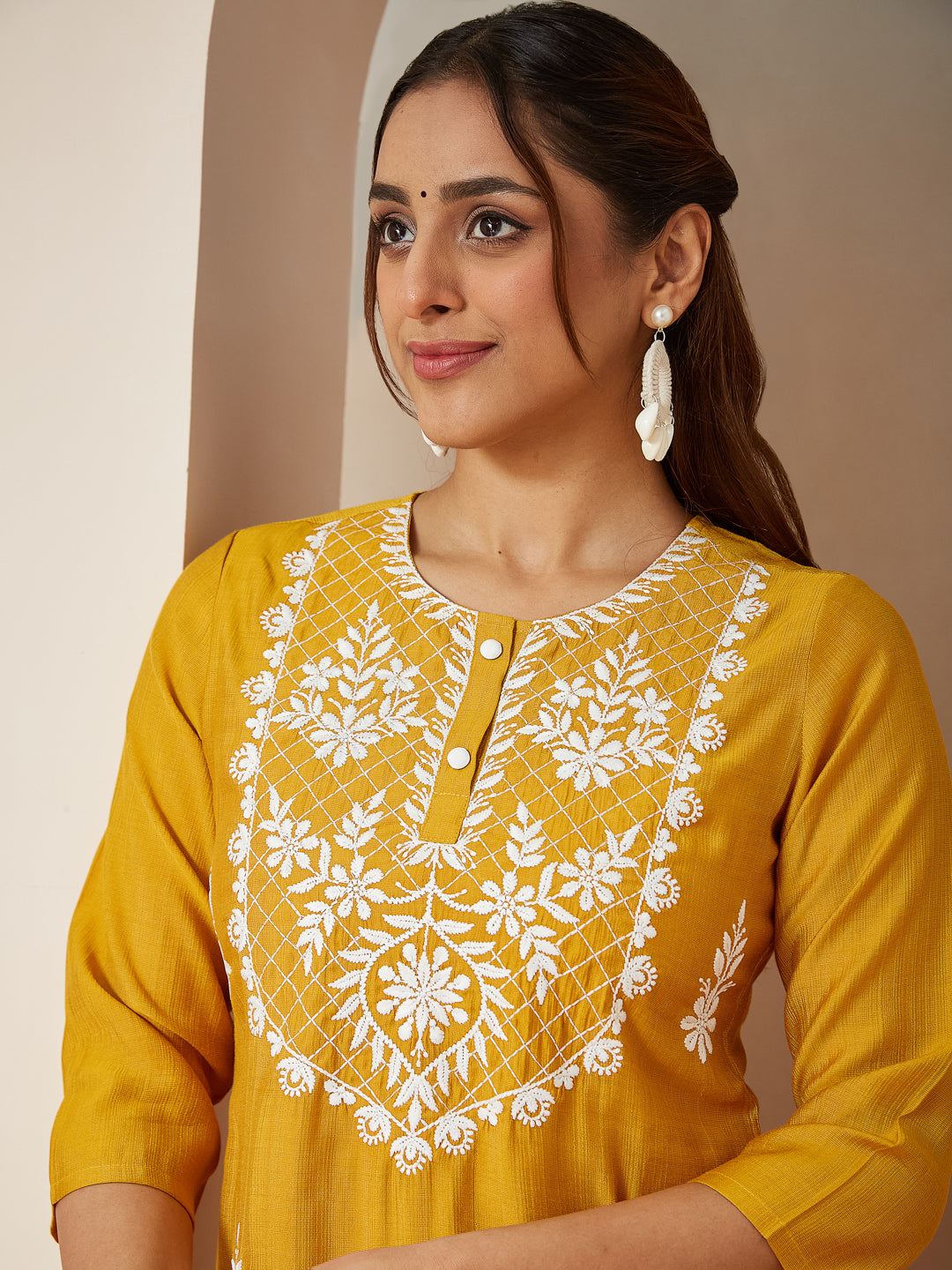 Mustard-Silk-Blend-Straight-Embroidered-3-Piece-Kurta-Set