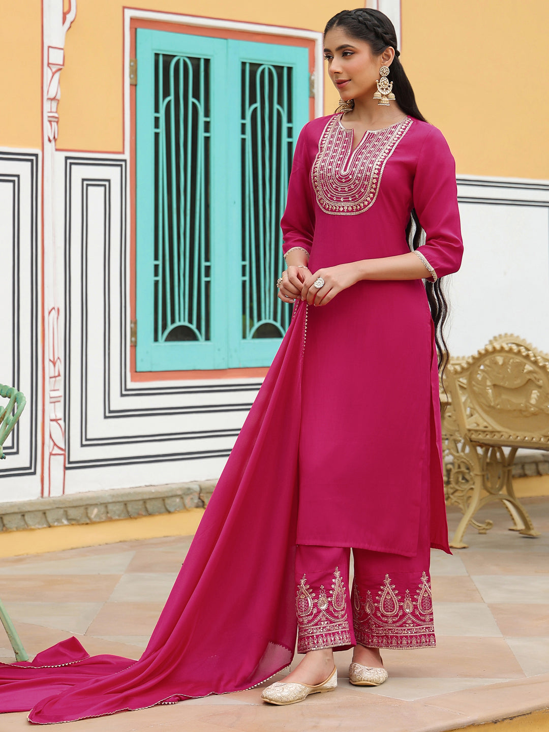 Pink-Pv-Chanderi-Straight-Embroidered-3-Piece-Kurta-Set