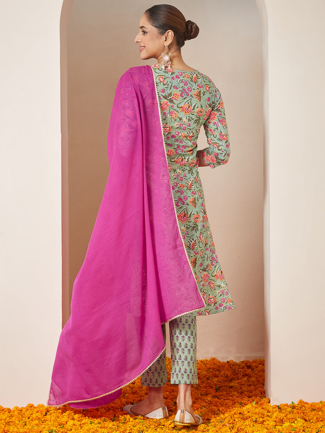 Mint-Cambric-A-Line-Floral-Printed-3-Piece-Kurta-Set