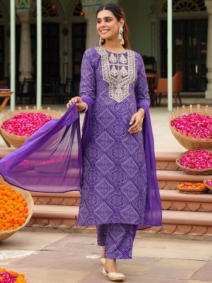 Purple 3-Piece Kurta Set