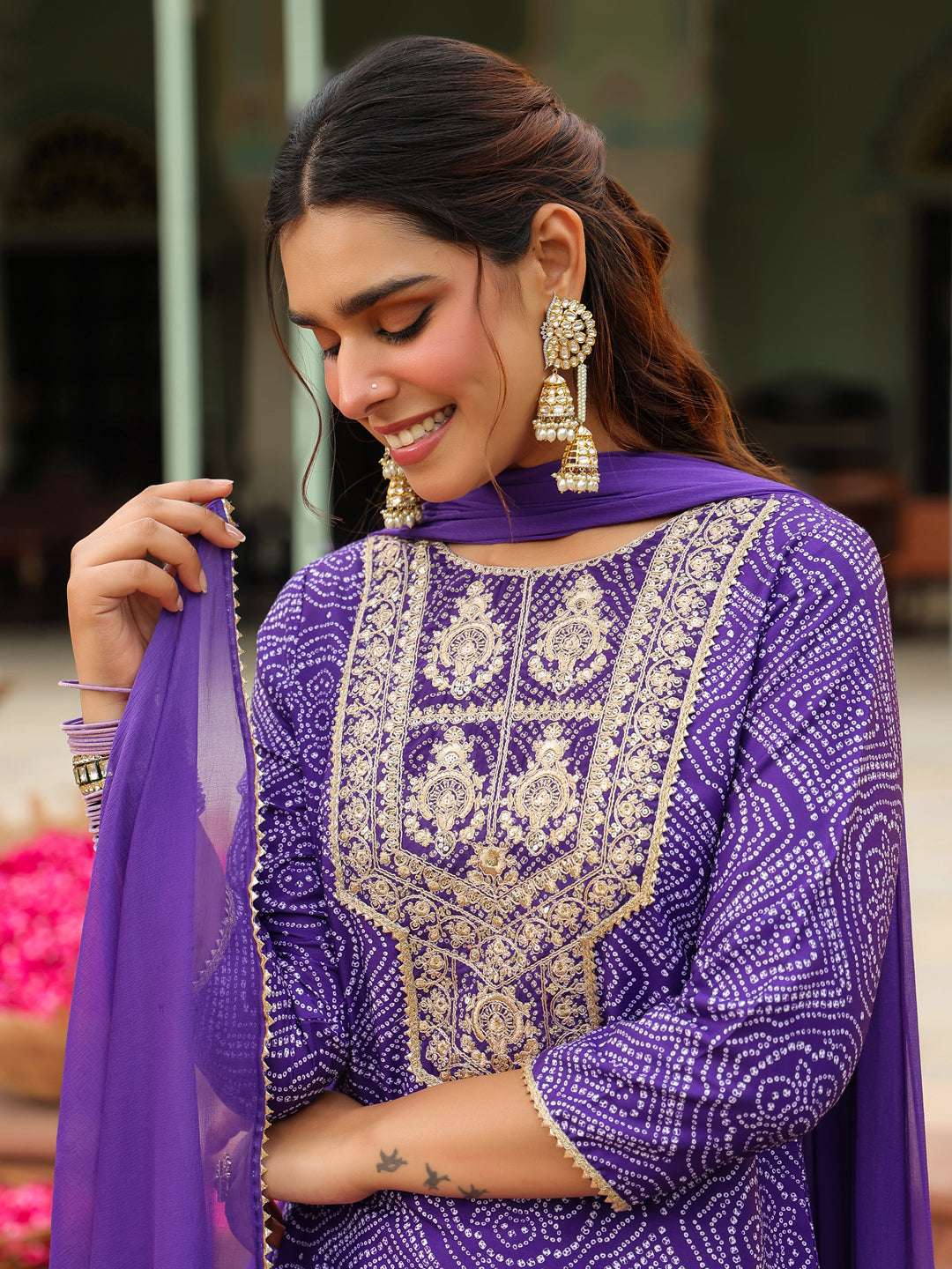 Purple 3-Piece Kurta Set