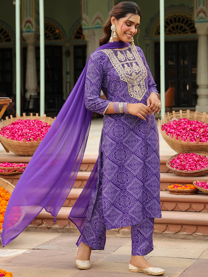 Purple 3-Piece Kurta Set