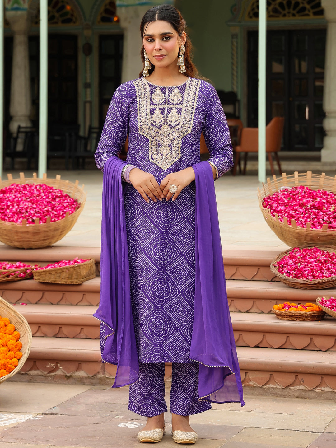 Purple 3-Piece Kurta Set