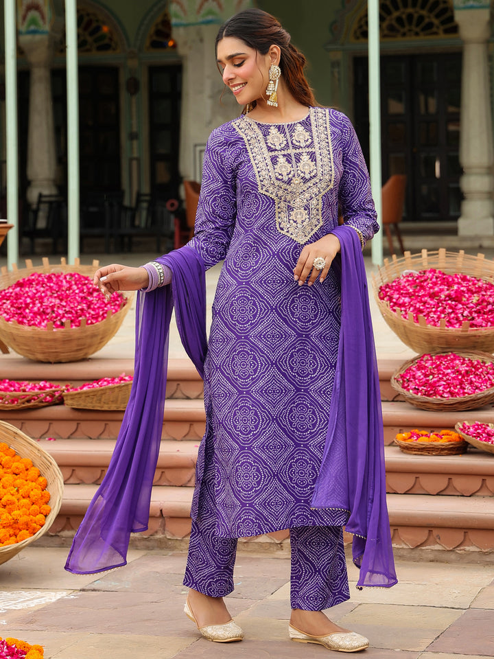 Purple 3-Piece Kurta Set
