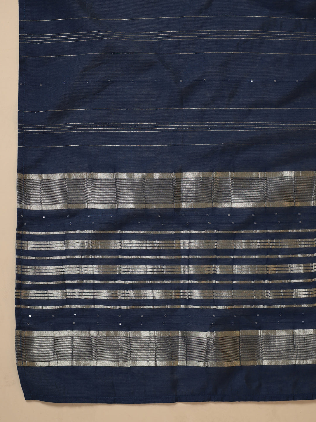 Blue Cotton Blend Straight Embroidered 3-Piece Kurta Set