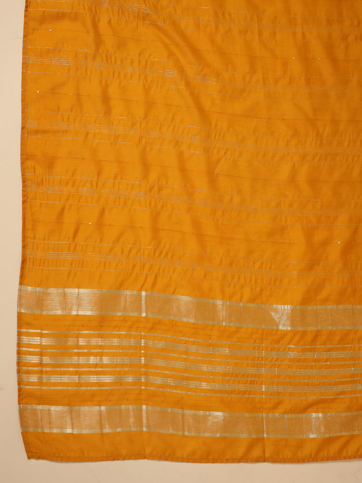 Mustard Cotton Blend Straight Solid 3-Piece Kurta Set