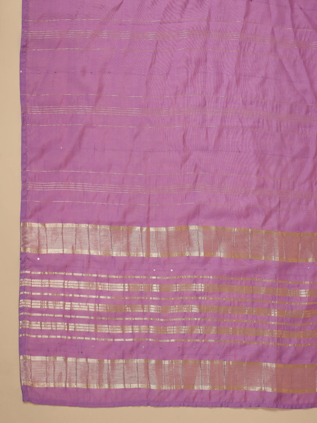 Lavender Cotton Blend Straight Solid 3-Piece Kurta Set