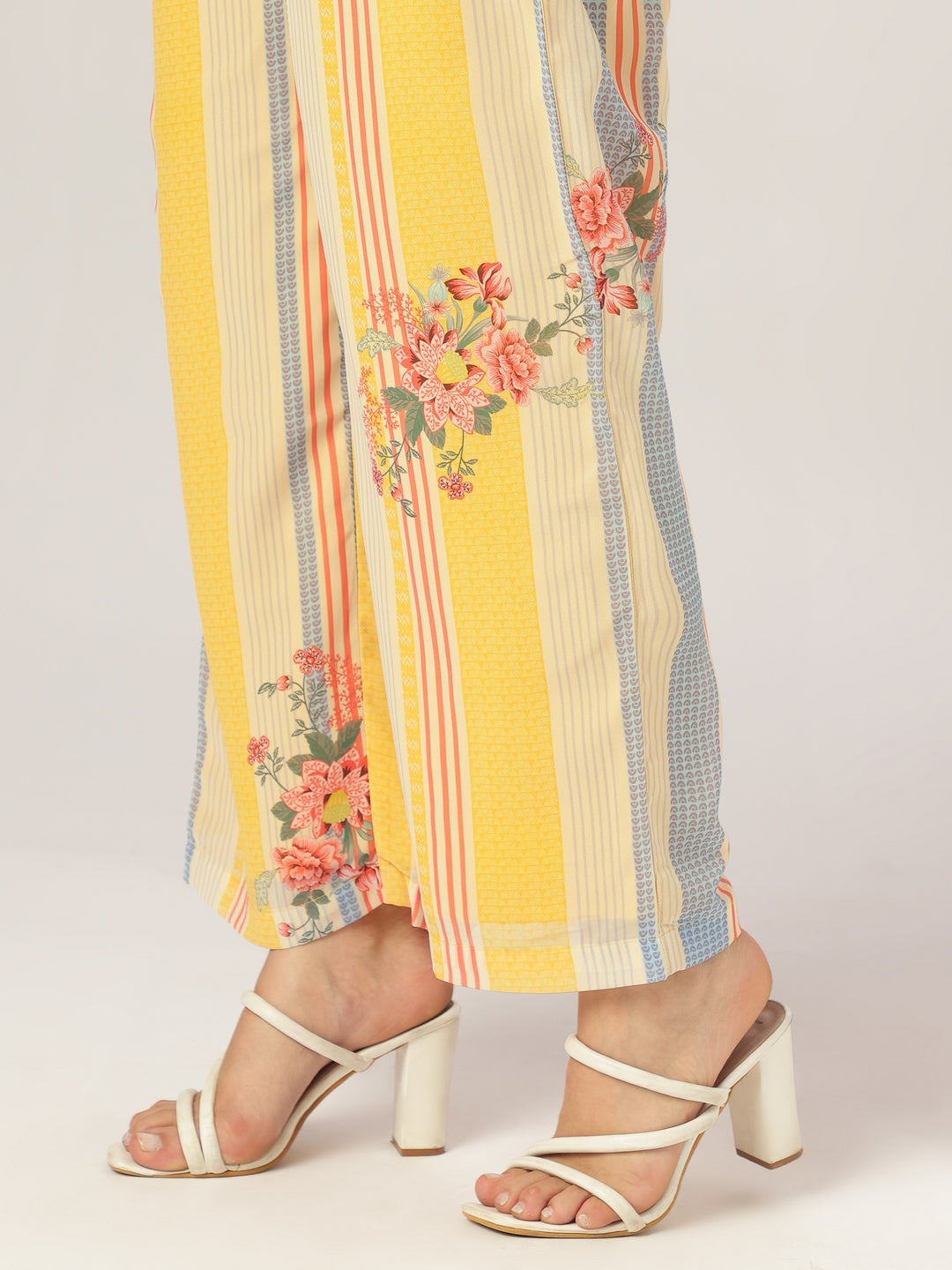 Multicolor Georgette A-Line Embroidered 3-Piece Kurta Set