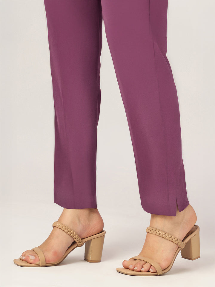 Purple Rayon Blend Straight Floral Printed 3-Piece Kurta Set