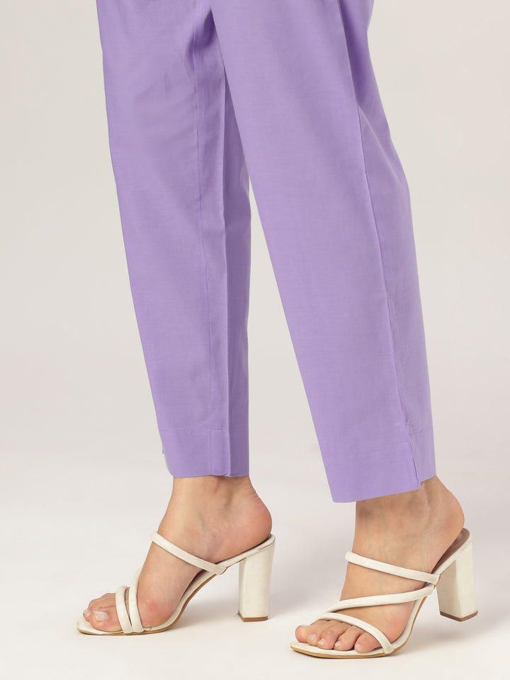 Lavender Cotton A-Line Ethnic Motifs 3-Piece Kurta Set