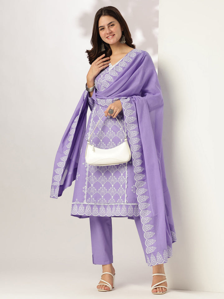 Lavender-Cotton-A-Line-Ethnic-Motifs-3-Piece-Kurta-Set