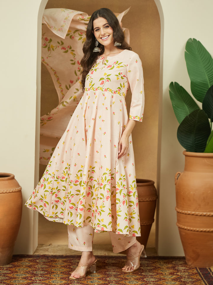 Peach-Magic-Slub-Printed-3-Piece-Anarkali-Set