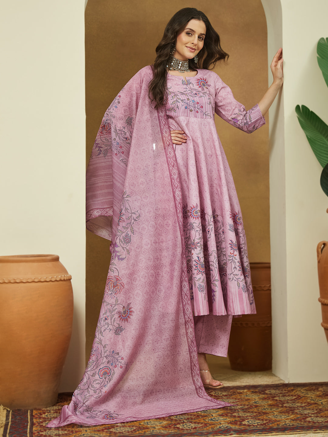 Lavender-Magic-Slub-Printed-3-Piece-Anarkali-Set