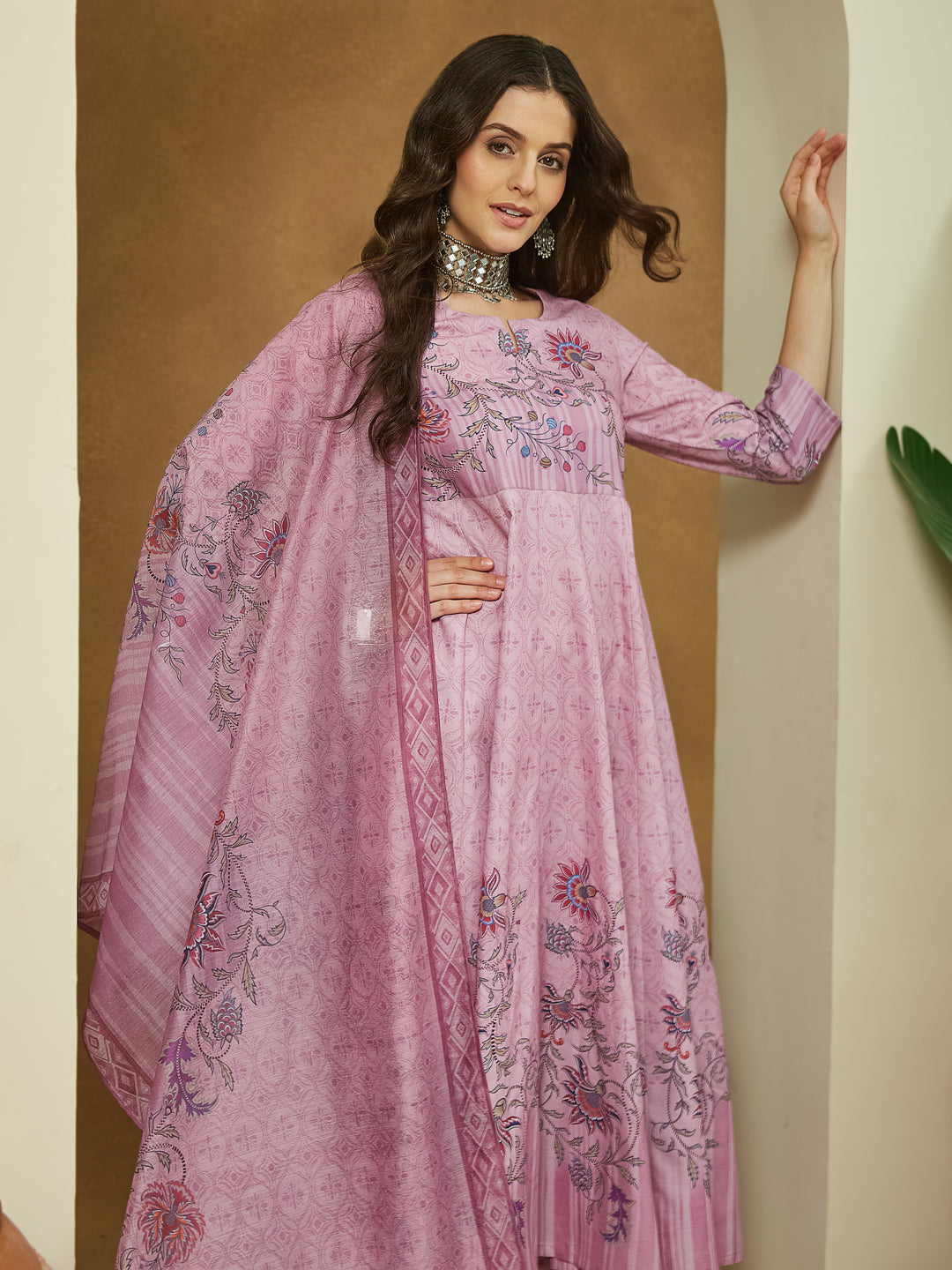 Lavender-Magic-Slub-Printed-3-Piece-Anarkali-Set