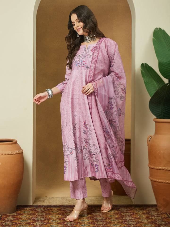 Lavender-Magic-Slub-Printed-3-Piece-Anarkali-Set