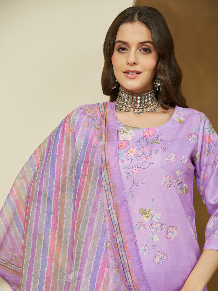 Lavender-Magic-Slub-Straight-Printed-3-Piece-Anarkali-Set
