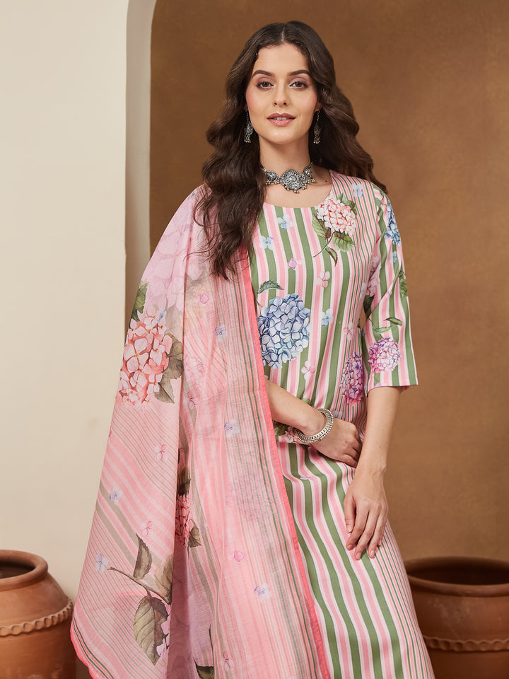 Baby-Pink-Cotton-Blend-Straight-Floral-Printed-3-Piece-Anarkali-Set