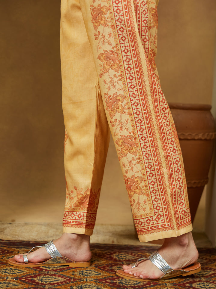 Yellow-Cotton-Blend-Floral-Printed-3-Piece-Anarkali-Set