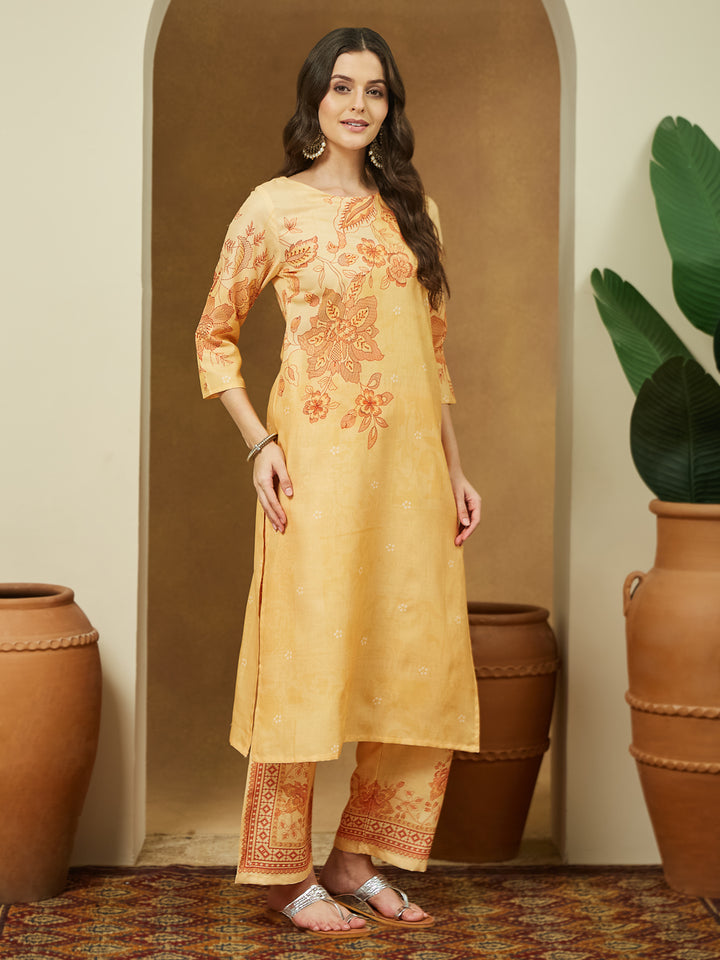 Yellow-Cotton-Blend-Floral-Printed-3-Piece-Anarkali-Set