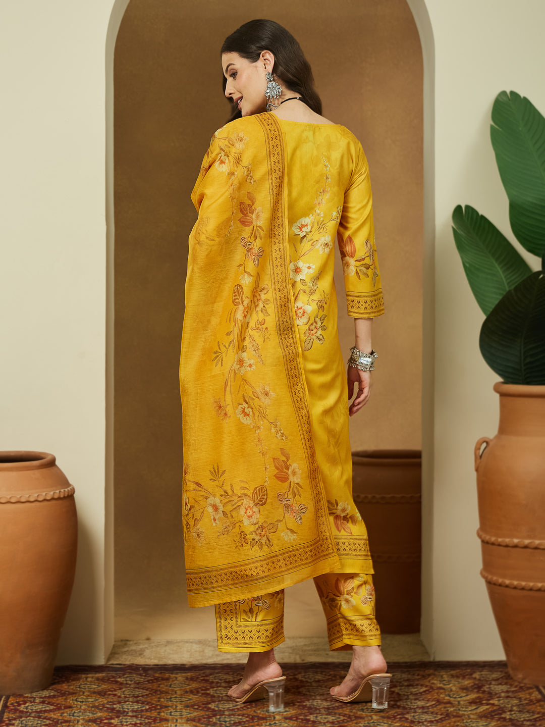 Yellow-Cotton-Blend-Straight-Floral-Printed-3-Piece-Anarkali-Set