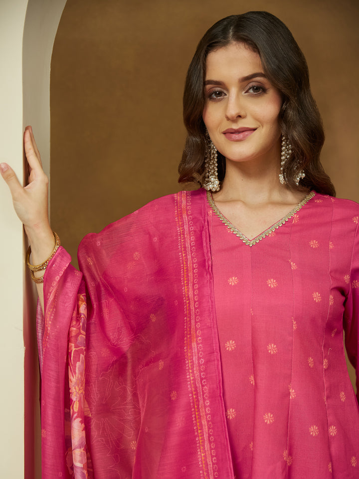 Black-Cotton-Blend-Floral-Printed-3-Piece-Anarkali-Set