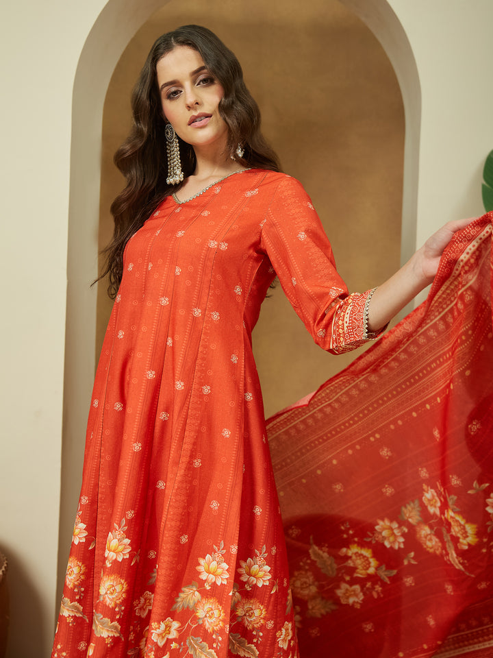 Red-Magic-Slub-Printed-3-Piece-Anarkali-Set