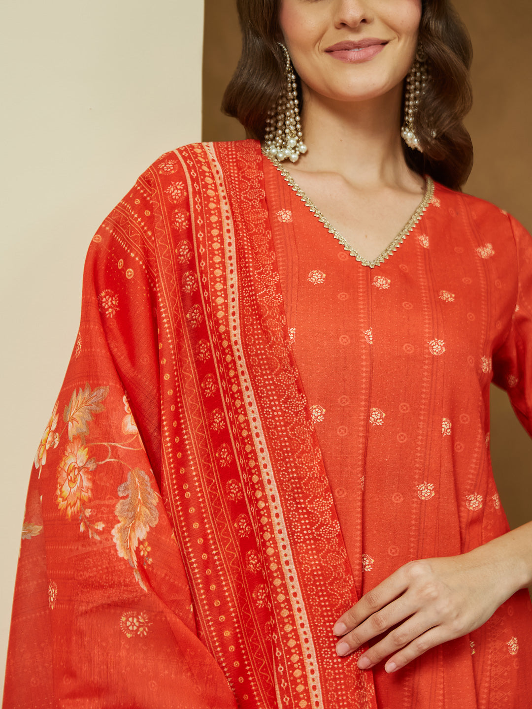 Red-Magic-Slub-Printed-3-Piece-Anarkali-Set