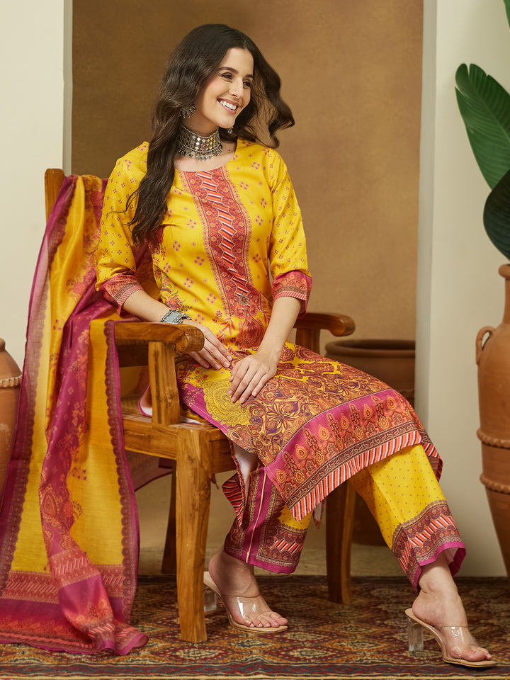 Yellow 3-Piece Kurta Set