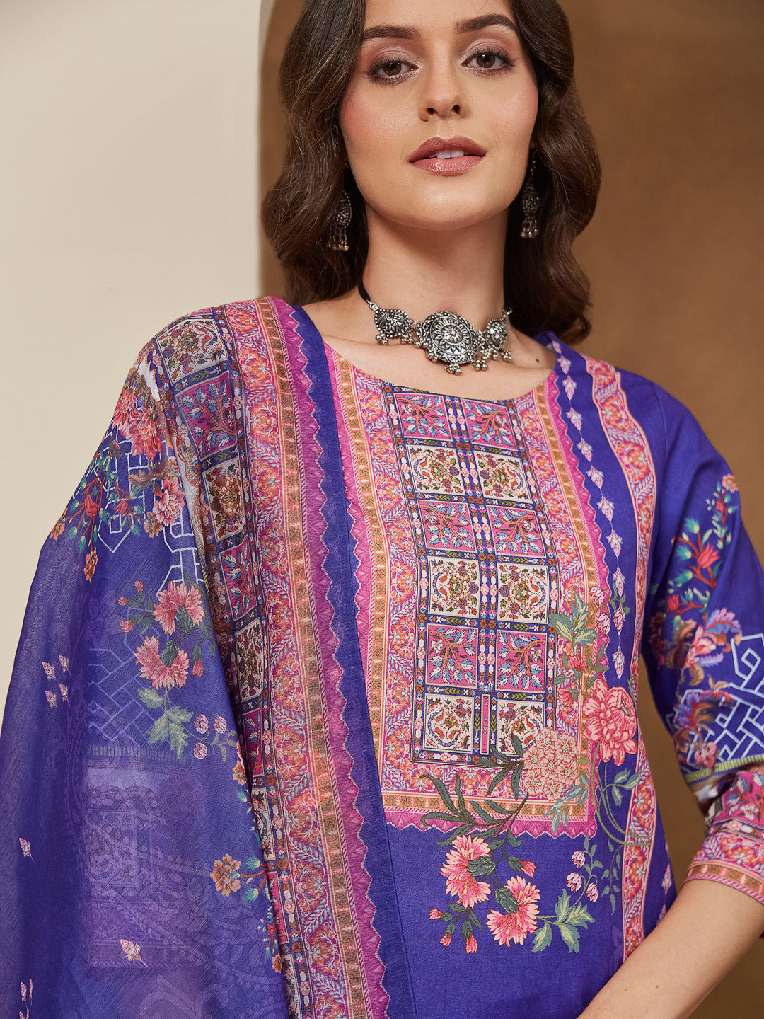 Purple-Cotton-Blend-Straight-3-Piece-Anarkali-Set