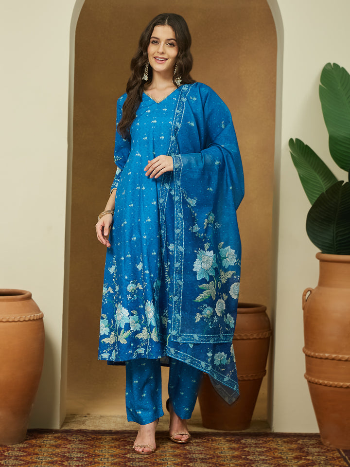 Blue-Cotton-Blend-Floral-Printed-3-Piece-Anarkali-Set