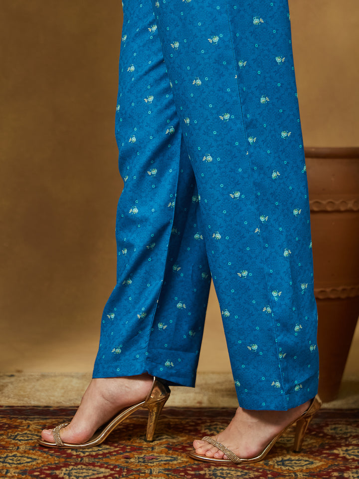 Blue-Cotton-Blend-Floral-Printed-3-Piece-Anarkali-Set