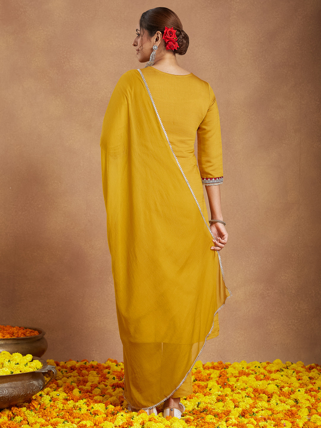 Mustard-Georgette-Straight-Embroidered-3-Piece-Kurta-Set