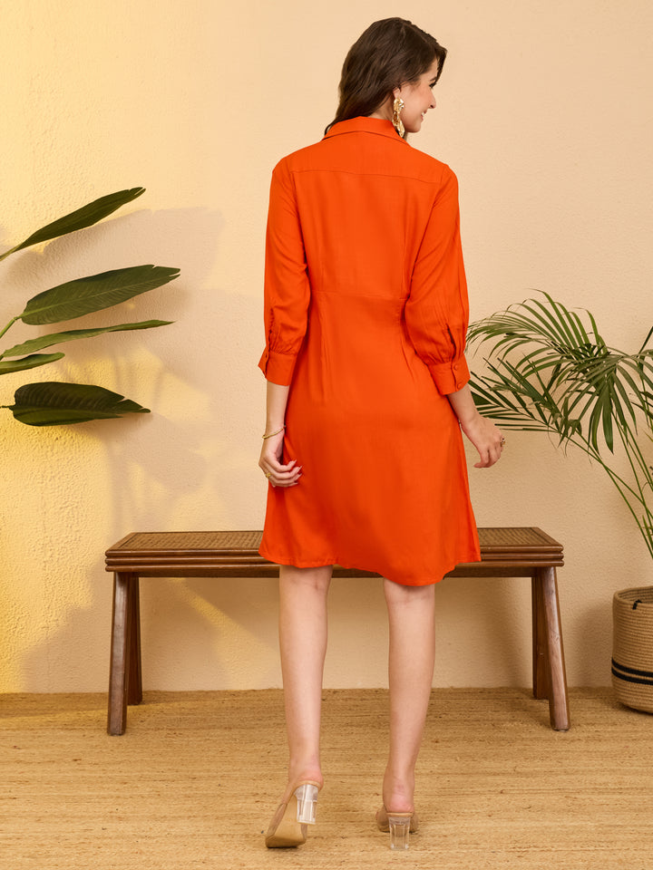 Orange Midi Dress