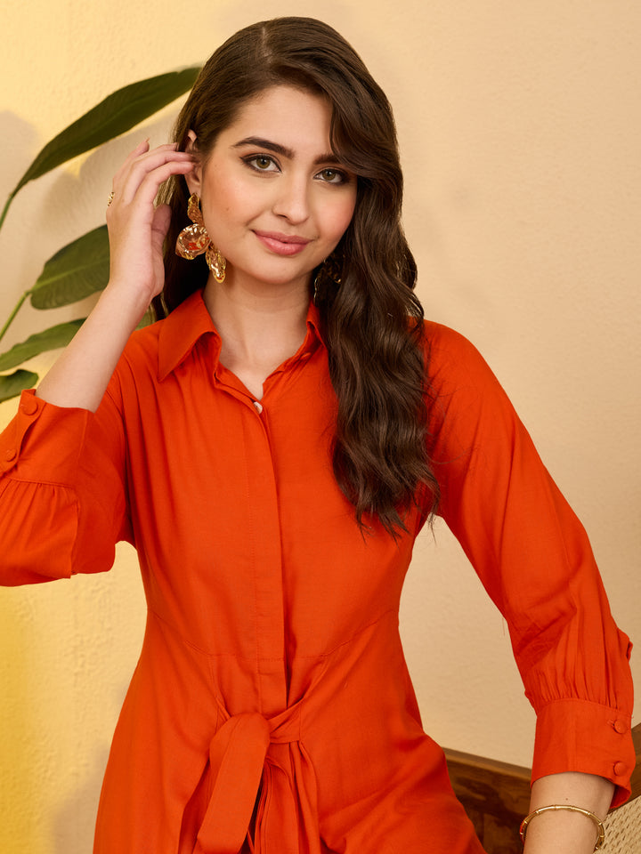 Orange Midi Dress