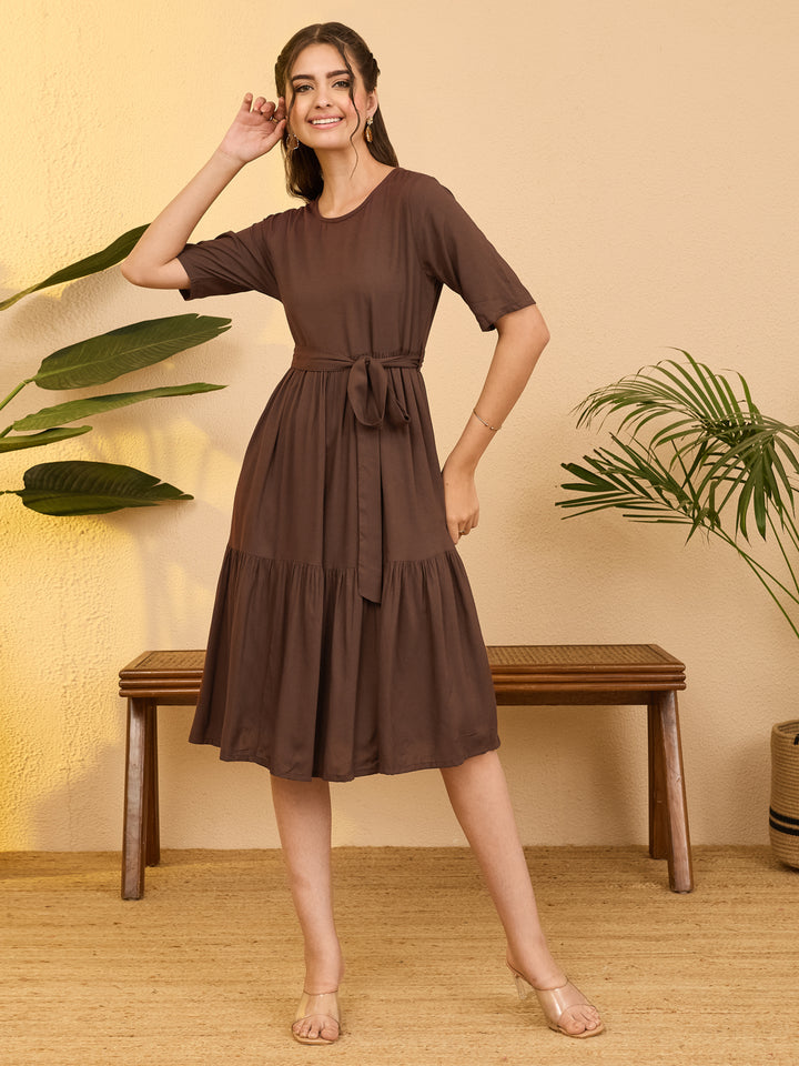 Brown Midi Dress
