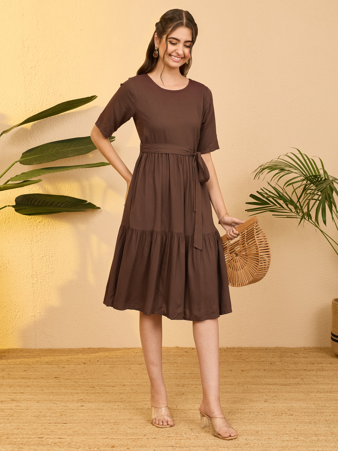 Brown Midi Dress