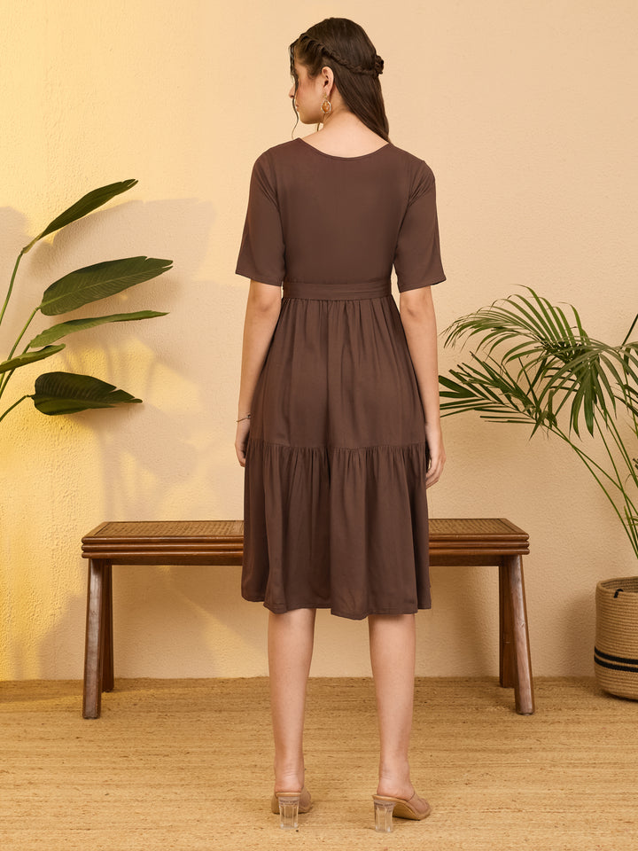 Brown Midi Dress