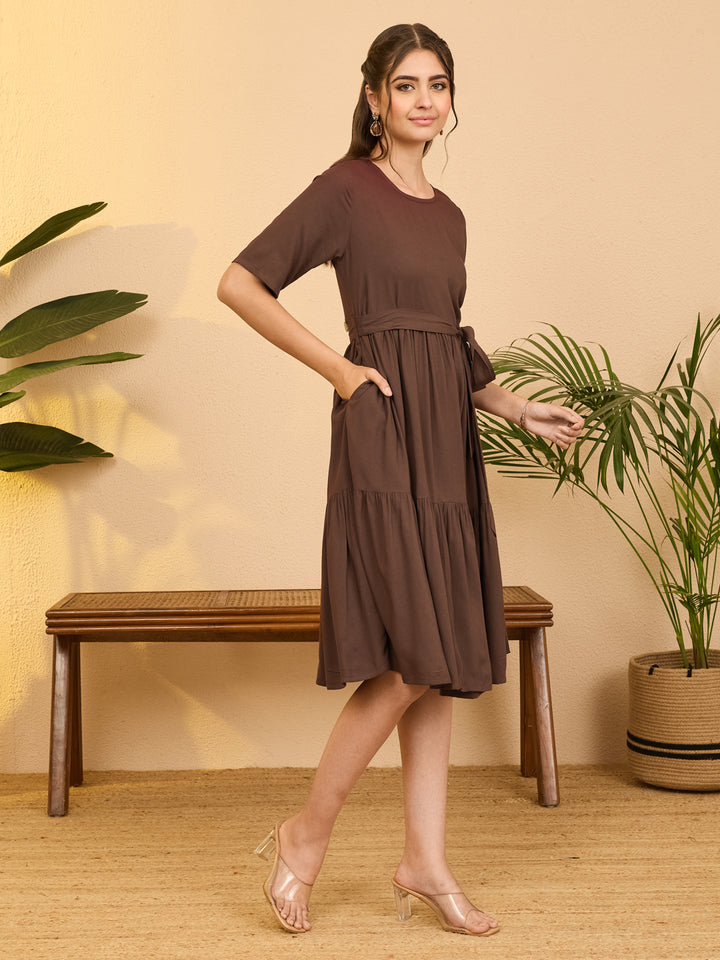 Brown Midi Dress