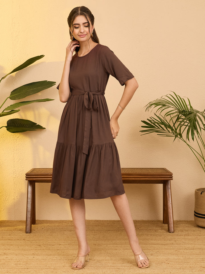 Brown Midi Dress