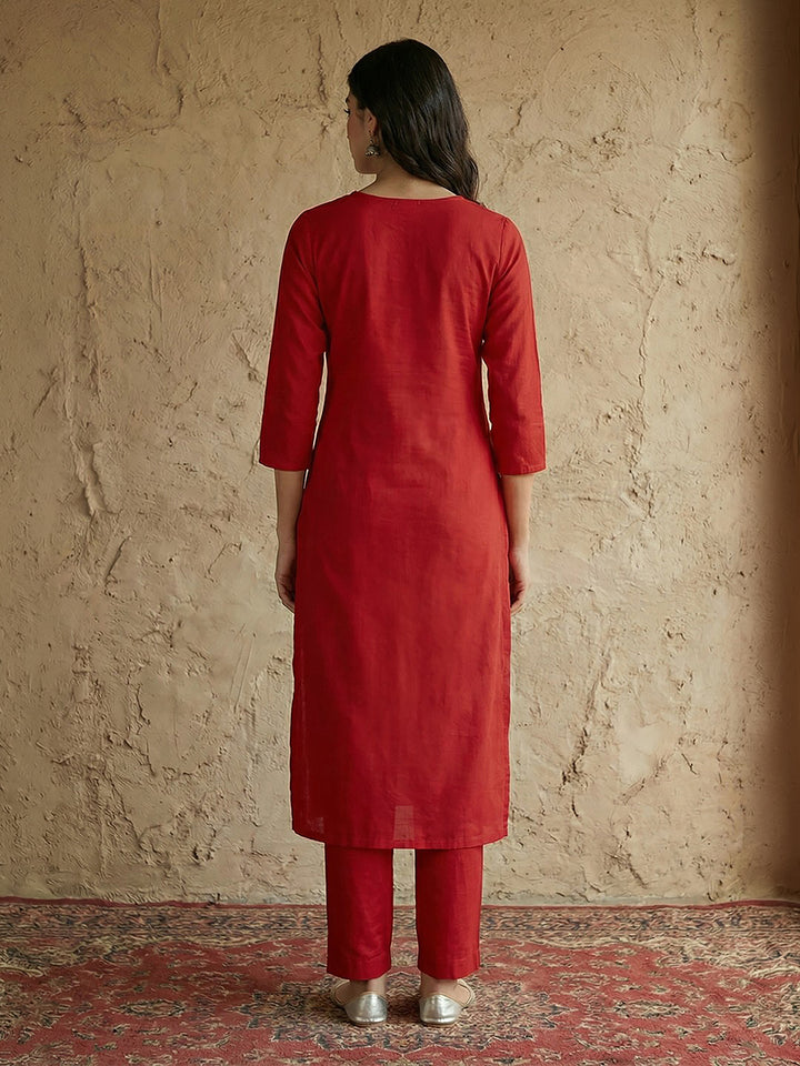 Red 2-Piece Kurta Set