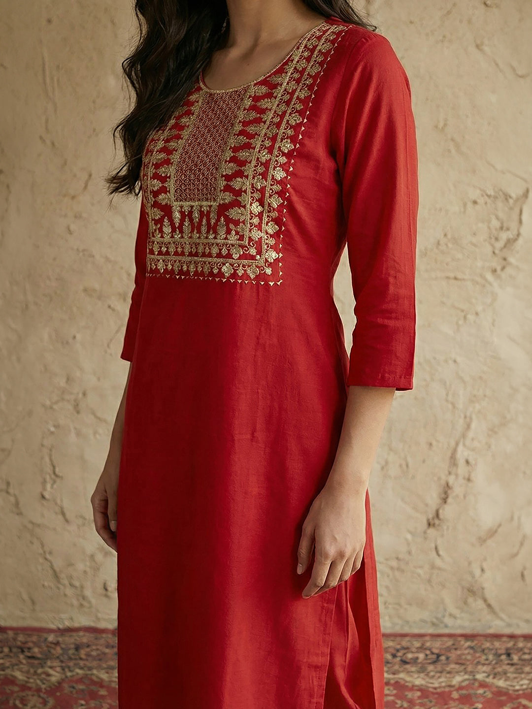 Red 2-Piece Kurta Set