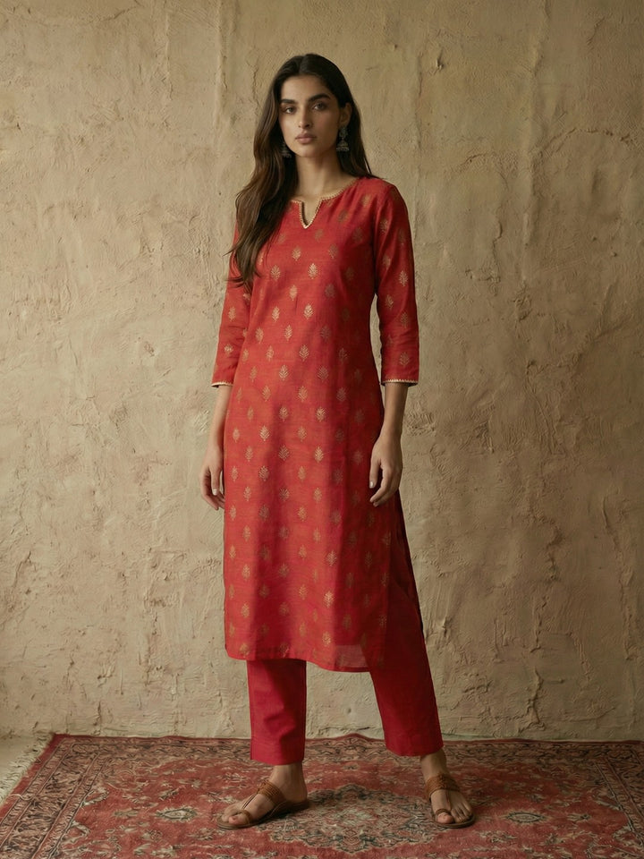 Red 2-Piece Kurta Set