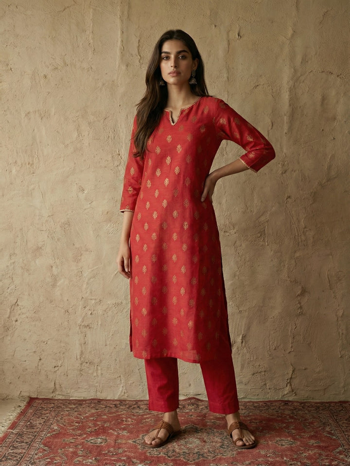Red 2-Piece Kurta Set